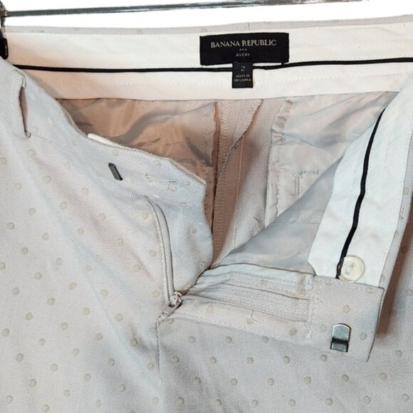 Banana Republic Polka Dot Avery Fit Mid-Rise Ankle Pants – Size 2, Grey - Picture 4 of 6